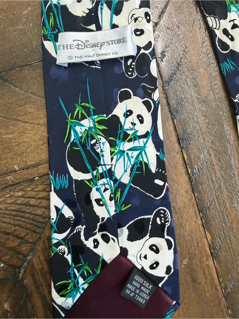 The Disney Store Panda Print Skinny Vintage Silk Scarf - Picture 4 of 4